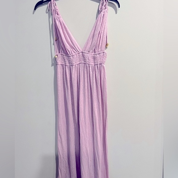 Miken Women's Smocked Midi Dress Cover Up Swimsuit Purple Size XS New - Picture 8 of 9